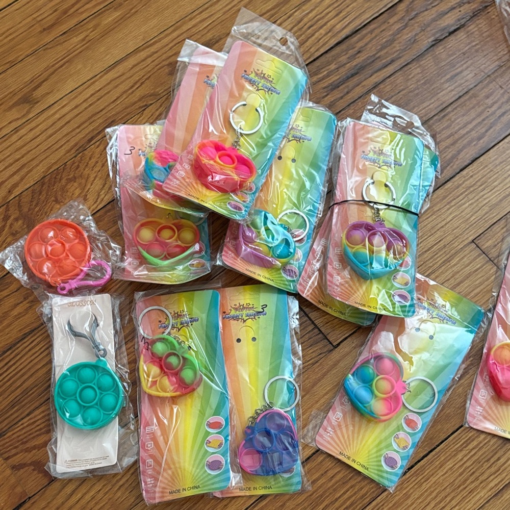 Rainbow Pop Fidget Keychains